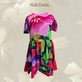 Rayon Hand Painted Kids Dress